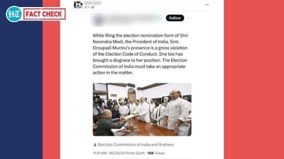 The viral photo showing President Droupadi Murmu accompanying Modi is from June 2022. The viral photo showing President Droupadi Murmu accompanying Modi is from June 2022.