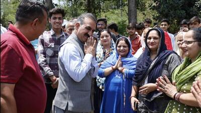 Himachal CM Sukhvinder Singh Sukhu during an election campaign at Nadaun in Hamirpur district. (HT Photo) Himachal CM Sukhvinder Singh Sukhu during an election campaign at Nadaun in Hamirpur district. (HT Photo)