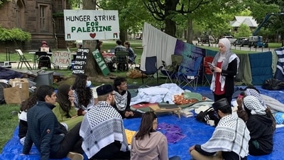 In a statement, the Princeton Gaza Solidarity Encampment group blamed Israel for deliberately blocking an access to essential commodities, engineering a severe famine for Gaza's two million citizens. (Daily Princeton) In a statement, the Princeton Gaza Solidarity Encampment group blamed Israel for deliberately blocking an access to essential commodities, engineering a severe famine for Gaza's two million citizens. (Daily Princeton)
