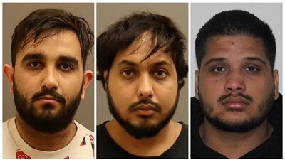 Karan Brar, Kamalpreet Singh and Karanpreet Singh, the three individuals charged with first-degree murder and conspiracy to commit murder in relation to the murder in Canada of Sikh separatist leader Hardeep Singh Nijjar in 2023. (REUTERS) Karan Brar, Kamalpreet Singh and Karanpreet Singh, the three individuals charged with first-degree murder and conspiracy to commit murder in relation to the murder in Canada of Sikh separatist leader Hardeep Singh Nijjar in 2023. (REUTERS)