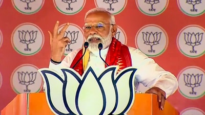 Prime Minister Narendra Modi at a public meeting ahead of Lok Sabha polls in Berhampur, Odisha (PTI) Prime Minister Narendra Modi at a public meeting ahead of Lok Sabha polls in Berhampur, Odisha (PTI)