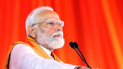 Prime Minister Narendra Modi addresses an election rally in Andhra Pradesh’s Rajahmundry on Monday. (BJP) Prime Minister Narendra Modi addresses an election rally in Andhra Pradesh’s Rajahmundry on Monday. (BJP)