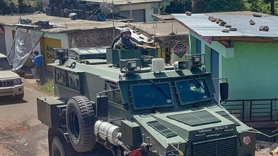 Security personnel during cordon and search operation in Poonch. (PTI) Security personnel during cordon and search operation in Poonch. (PTI)
