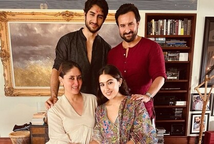 Saif Ali Khan and Kareena Kapoor Khan with Ibrahim Ali Khan and Sara Ali Khan Saif Ali Khan and Kareena Kapoor Khan with Ibrahim Ali Khan and Sara Ali Khan