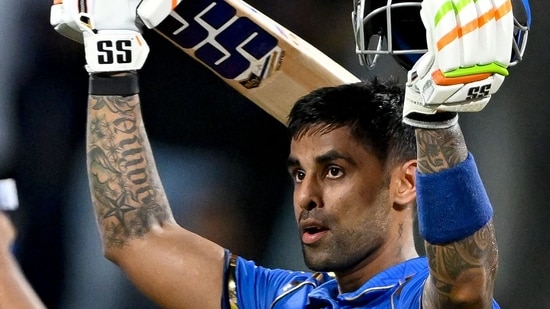 Suryakumar Yadav's unbeaten 102 in 51 helped the Mumbai Indians stun the Sunrisers Hyderabad and record just their fourth win of the season. Suryakumar ensured that Mumbai cruised to 174-3 with 16 balls to spare in reply to Hyderabad's 173-8.(AFP)