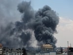 Smoke rises after an Israeli strike as Israeli forces launch a ground and air operation in the eastern part of Rafah. (Reuters)
