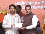 Shekhar Suman at the BJP headquarters in Delhi.
