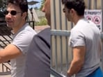 Varun Dhawan looked irritated as he was followed into a clinic in Mumbai. Varun Dhawan looked irritated as he was followed into a clinic in Mumbai.