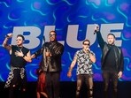 Blue performs during a concert 
