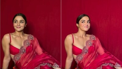 (L) Alia Bhatt in the edited video; Wamiqa Gabbi in post she shared on Instagram.