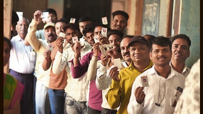 Among the six assembly segments, Baramati and Indapur reported higher turnout of 64.50% and 62.50%, according to statistics released by the Election Commission of India. (MAHENDRA KOLHE/ HT PHOTO)