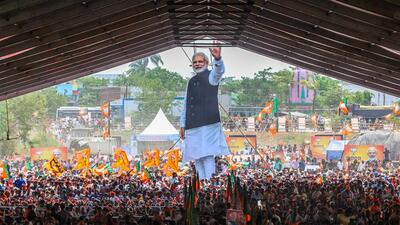 BJP supporters during the public rally of Prime Minister Narendra Modi in Berhampur, Odisha on Monday. (Photo from X) BJP supporters during the public rally of Prime Minister Narendra Modi in Berhampur, Odisha on Monday. (Photo from X)