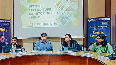 District election officer Sakshi Sawhney conducting a meeting in Ludhiana on Tuesday. (HT photo) District election officer Sakshi Sawhney conducting a meeting in Ludhiana on Tuesday. (HT photo)