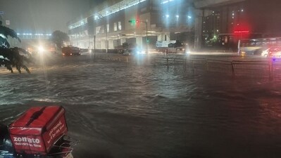 Some of the areas that saw slow-moving traffic due to waterlogging were Hennur Main Road, PG Halli, HQTC Bus stop, Ramamurthy Nagar Underpass and Hebbal Circle bus stop. (@blrcitytraffic/X) Some of the areas that saw slow-moving traffic due to waterlogging were Hennur Main Road, PG Halli, HQTC Bus stop, Ramamurthy Nagar Underpass and Hebbal Circle bus stop. (@blrcitytraffic/X)
