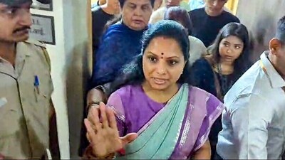 Bharat Rashtra Samithi (BRS) leader K Kavitha leaves Rouse Avenue Court after the hearing in connection with Delhi excise policy case, in New Delhi. (ANI ) Bharat Rashtra Samithi (BRS) leader K Kavitha leaves Rouse Avenue Court after the hearing in connection with Delhi excise policy case, in New Delhi. (ANI )