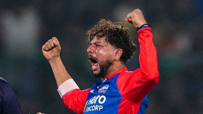 Player of the Match Kuldeep Yadav bowled a game-changing over to set up DC's win over RR (PTI) Player of the Match Kuldeep Yadav bowled a game-changing over to set up DC's win over RR (PTI)