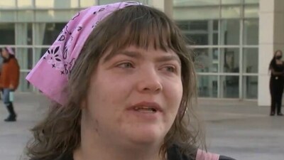 ASU anti-Isarel protester Breanna Brocker cries over missing graduation after being suspended (@bdbrown473/X)