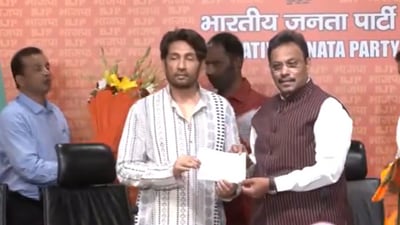 Shekhar Suman at the BJP headquarters in Delhi. Shekhar Suman at the BJP headquarters in Delhi.