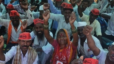 Farmers protest at Thane in 2023. (Praful Gangurde/HT Photo) (HT PHOTO) Farmers protest at Thane in 2023. (Praful Gangurde/HT Photo) (HT PHOTO)