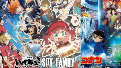 Posters in picture: Haikyuu The Movie: Battle at the Garbage Dump, Spy X Family Code: White and Detective Conan: The Million-dollar Pentagram. Posters in picture: Haikyuu The Movie: Battle at the Garbage Dump, Spy X Family Code: White and Detective Conan: The Million-dollar Pentagram.
