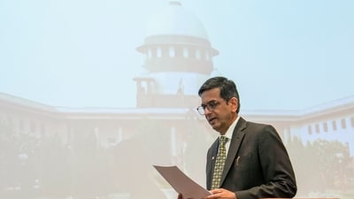 Chief Justice of India DY Chandrachud at the Supreme Court in New Delhi. (PTI) Chief Justice of India DY Chandrachud at the Supreme Court in New Delhi. (PTI)
