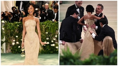 Tyla in a Balmain gown that is made to be worn just once, and 'put to sleep'. Tyla in a Balmain gown that is made to be worn just once, and 'put to sleep'.