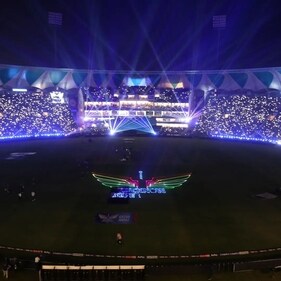 Light and sound show at Ekana stadium (Instagram/LSG) Light and sound show at Ekana stadium (Instagram/LSG)