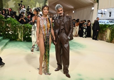British singer-songwriter Rita Ora and New Zealand director and actor Taika Waititi arrive for the 2024 Met Gala. (Photo by Angela WEISS / AFP) British singer-songwriter Rita Ora and New Zealand director and actor Taika Waititi arrive for the 2024 Met Gala. (Photo by Angela WEISS / AFP)