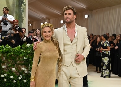 Australian actor Chris Hemsworth and his wife Spanish model and actress Elsa Pataky arrive for the 2024 Met Gala. (Photo by Angela Weiss / AFP) Australian actor Chris Hemsworth and his wife Spanish model and actress Elsa Pataky arrive for the 2024 Met Gala. (Photo by Angela Weiss / AFP)