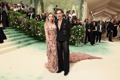 Dove Cameron and Damiano David attend The 2024 Met Gala in head-turning ensembles. (Getty Images via AFP) Dove Cameron and Damiano David attend The 2024 Met Gala in head-turning ensembles. (Getty Images via AFP)