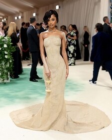 Tyla was every bit glamorous in her 'sand dress' made by Balmain (Instagram) Tyla was every bit glamorous in her 'sand dress' made by Balmain (Instagram)