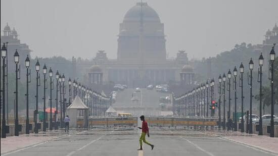 At Kartavya Path in New Delhi on Tuesday. (Sanchit Khanna/HT Photo)