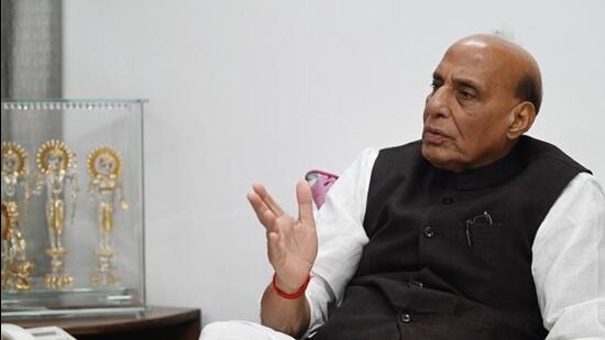 Defence minister and Lucknow MP Rajnath Singh says the lower turnout is not against the BJP. (Deepak Gupta/Hindustan Times)