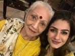 Actor Raveena Tandon with her mother Veena Tandon.