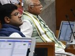 File Photo: Former Haryana deputy CM Dushyant Chautala and ex-CM ML Khattar (HT)