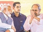 Prime Minister Narendra Modi with Odisha chief minister Naveen Patnaik in Jajpur district of the state on March 5. (PTI) Prime Minister Narendra Modi with Odisha chief minister Naveen Patnaik in Jajpur district of the state on March 5. (PTI)