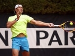 Spain's Rafael Nadal during practice
