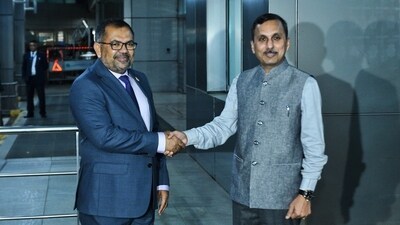 Moosa Zameer on Wednesday arrived in New Delhi (X/ @MEAIndia)