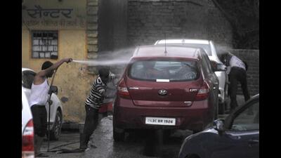 Jagtap said that as per the proposed rules, washing streets, letting tanks overflow, bypassing water meters, and using potable water for building construction will attract penalties. (HT PHOTO) Jagtap said that as per the proposed rules, washing streets, letting tanks overflow, bypassing water meters, and using potable water for building construction will attract penalties. (HT PHOTO)