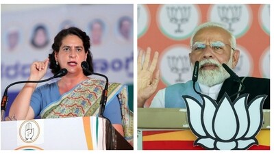 Congress leader Priyanka Gandhi and Prime Minister Narendra Modi. (ANI/PTI)