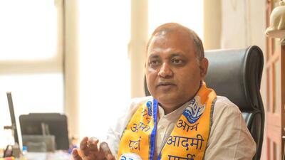 New Delhi Lok Sabha constituency candidate of the AAP, Somnath Bharti, in his office. (Vipin Kumar/HT Photo) New Delhi Lok Sabha constituency candidate of the AAP, Somnath Bharti, in his office. (Vipin Kumar/HT Photo)