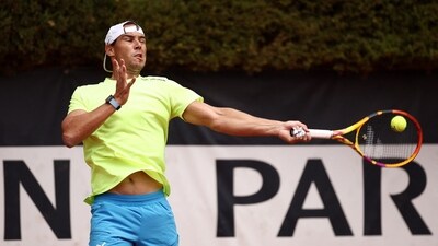 Spain's Rafael Nadal during practice (REUTERS)