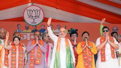 Union minister Amit Shah at a poll rally in Hardoi on Wednesday. (ANI PHOTO) Union minister Amit Shah at a poll rally in Hardoi on Wednesday. (ANI PHOTO)