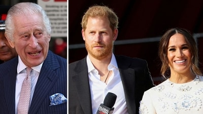 How Prince Harry and Meghan Markle ‘ruined’ Charles' first year as king (Photo by HENRY NICHOLLS / AFP, REUTERS/Caitlin Ochs/File Photo) How Prince Harry and Meghan Markle ‘ruined’ Charles' first year as king (Photo by HENRY NICHOLLS / AFP, REUTERS/Caitlin Ochs/File Photo)