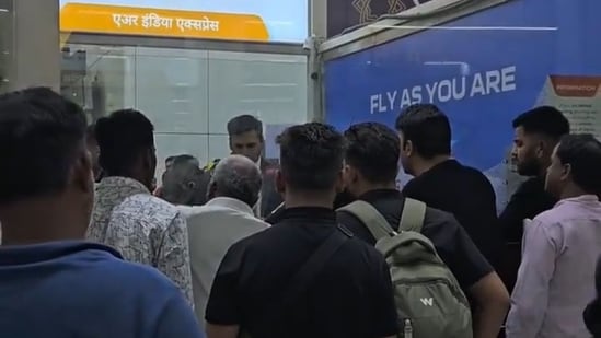 Stranded passengers protest at airport as Air India cancels several flights (Twitter)