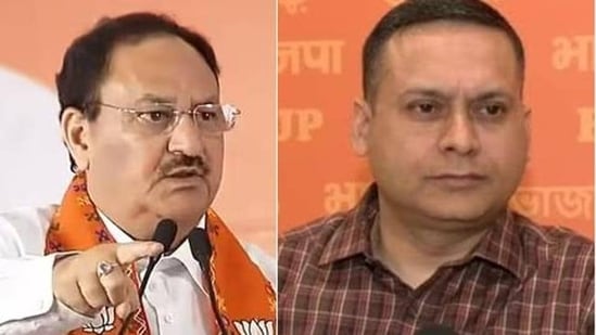 BJP chief JP Nadda (left) and the party’s IT cell head Amit Malviya (right). (File Photos)