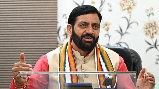 Haryana chief minister Nayab Singh Saini. (Keshav Singh/HT).