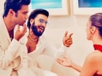 Babil Khan with Ranveer Singh and Sanya Malhotra at Tiffany's event.