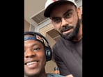 Kagiso Rabada (L) and Virat Kohli (R) during the podcast Kagiso Rabada (L) and Virat Kohli (R) during the podcast