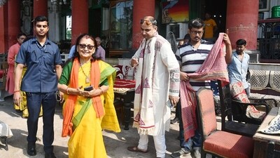 BJP candidate, Amrita Roy during an election campaign, in Krishnanagar, West Bengal. (ANI) BJP candidate, Amrita Roy during an election campaign, in Krishnanagar, West Bengal. (ANI)